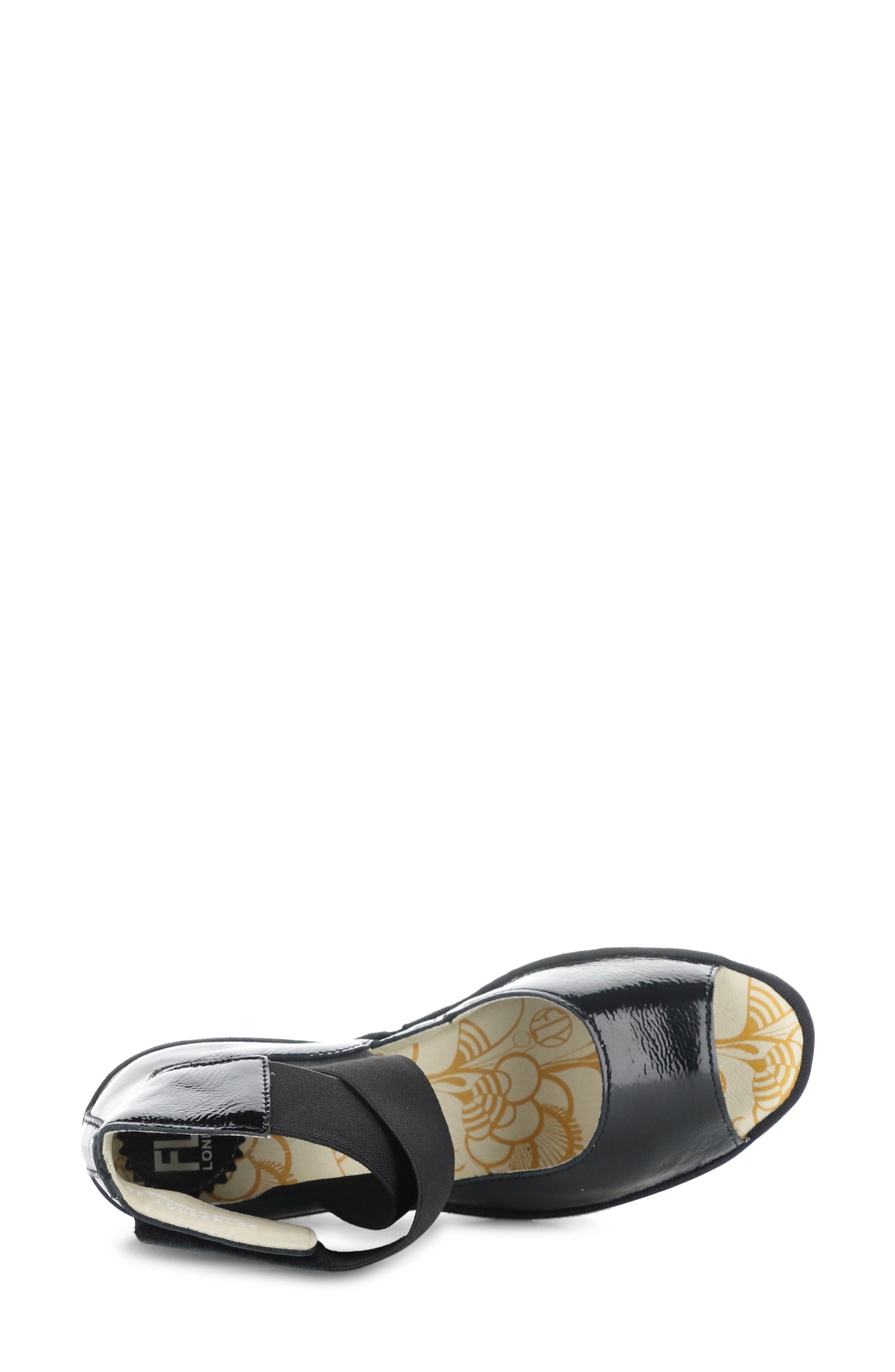 Fly London Yefi Platform Wedge Sandal, Alternate, color, 001 Black Luxor