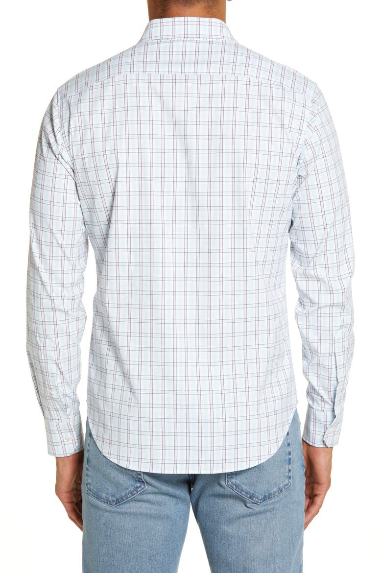 Tech Slim Fit Check Button-Up Shirt, Alternate, color, COLLINS PLAID - PINK ORCHID