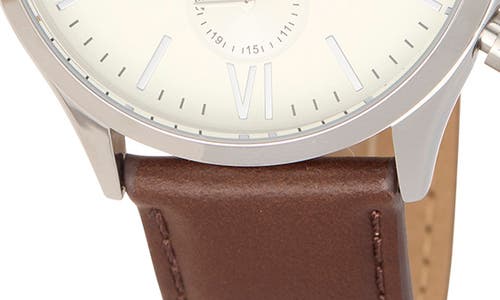 Fossil Fenmore Multifunction Leather Strap Watch, 44mm In Brown