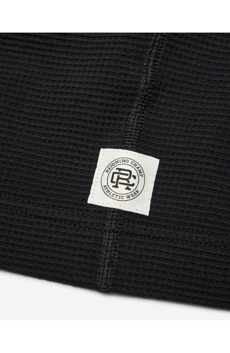 Reigning Champ Lightweight Waffle Stitch Long Sleeve T-Shirt, Alternate, color, Black