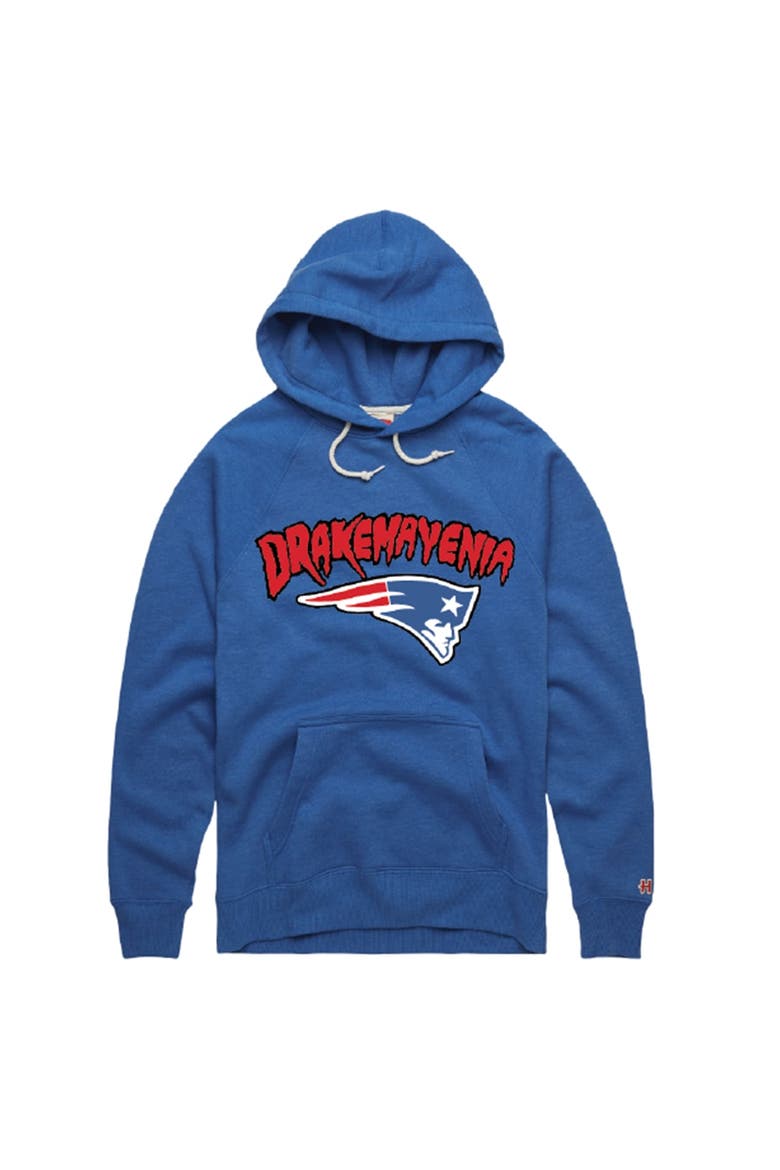 Unisex Homage Drake Maye Royal New England Patriots Drakemayenia Tri-Blend Hoodie, Main, color, Royal