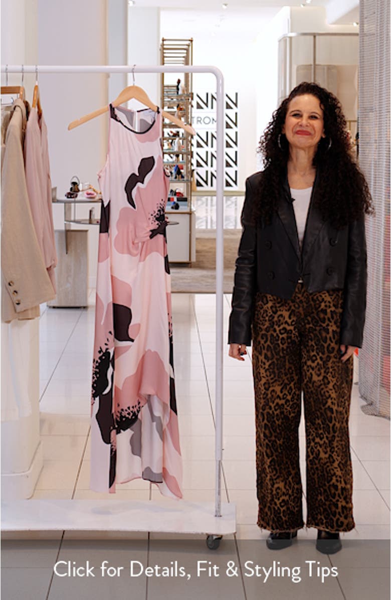 Michalie Floral Satin Dress, sales video thumbnail