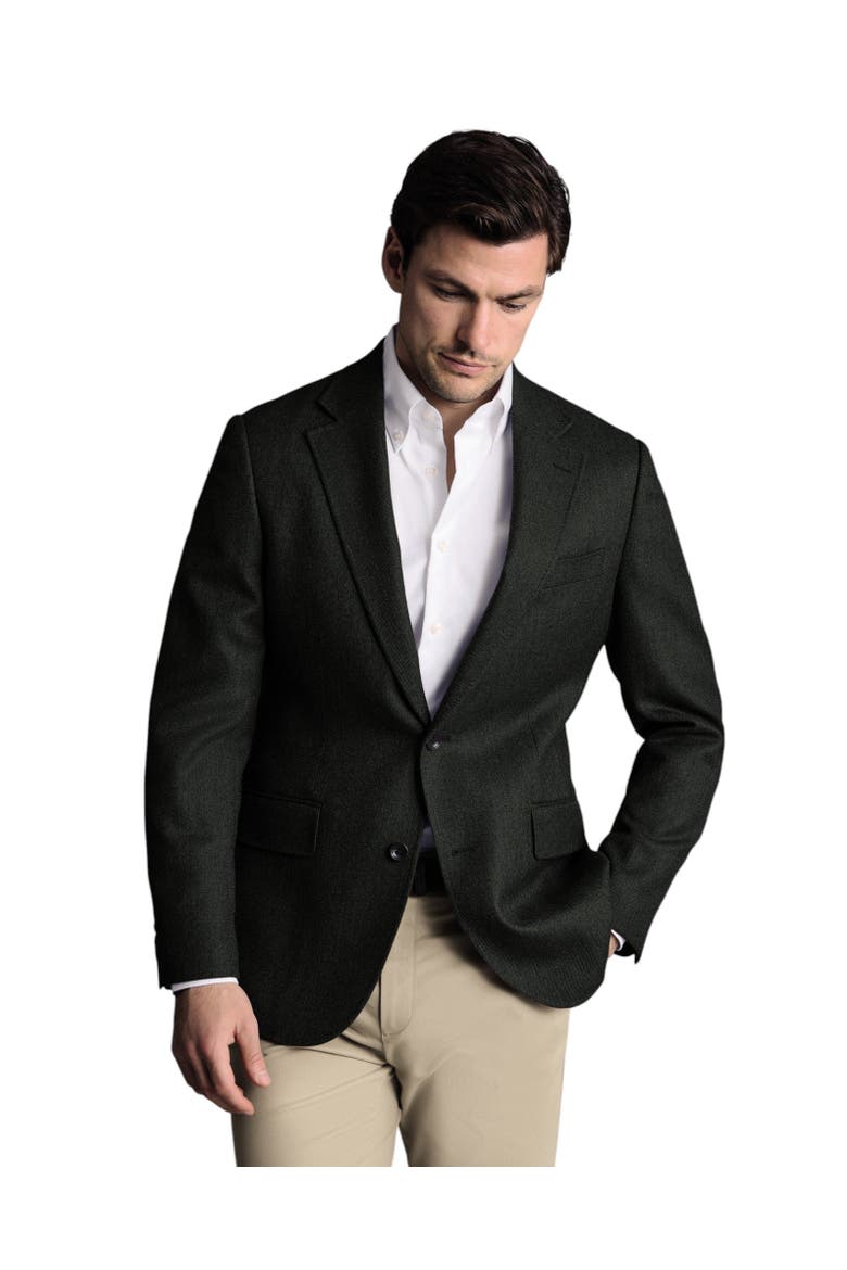 Wool Texture Slim Fit Jacket, Main, color, Dark Green