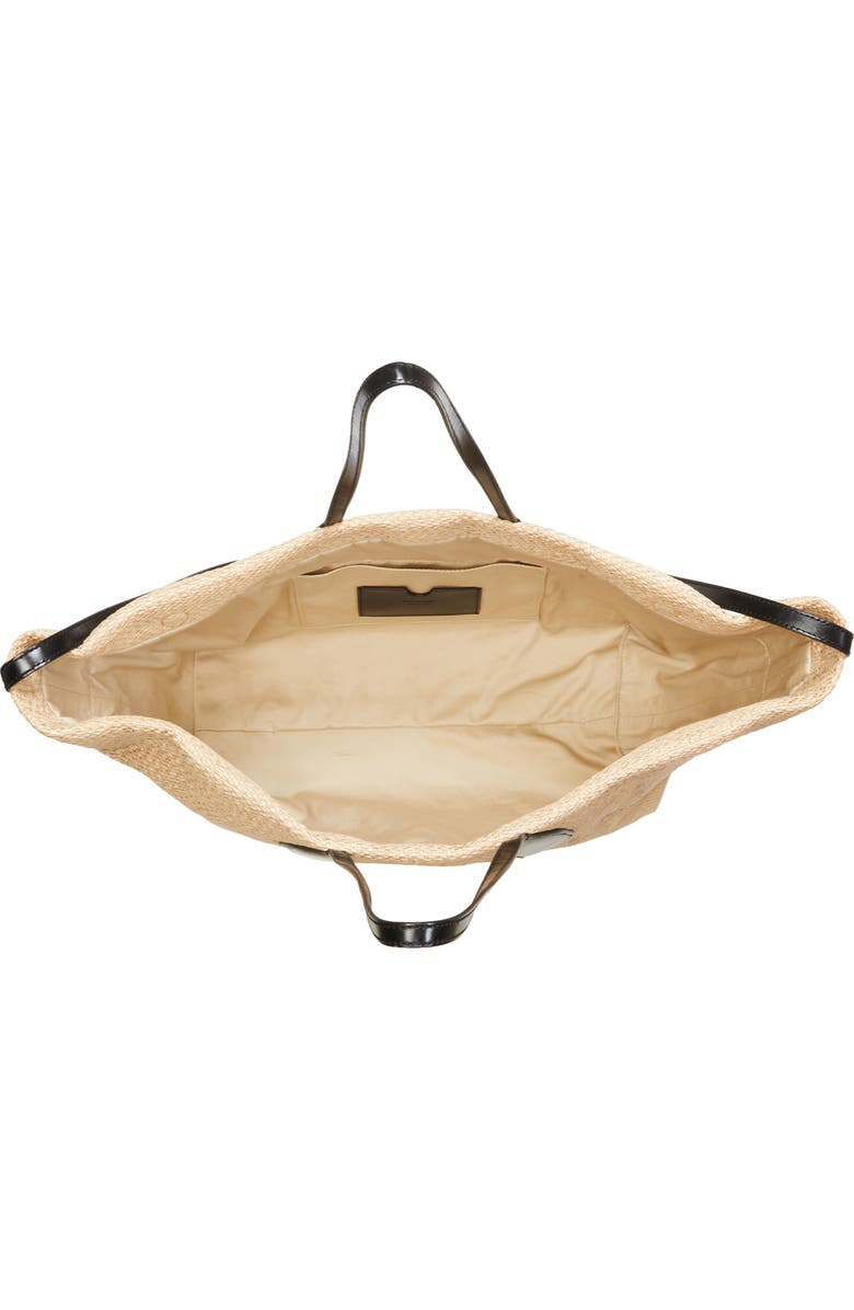 Balmain Track Raffia & Jacquard Tote, Alternate, color,