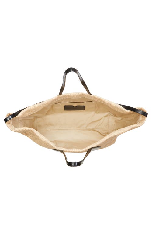 Balmain Track Raffia & Jacquard Tote In Gray