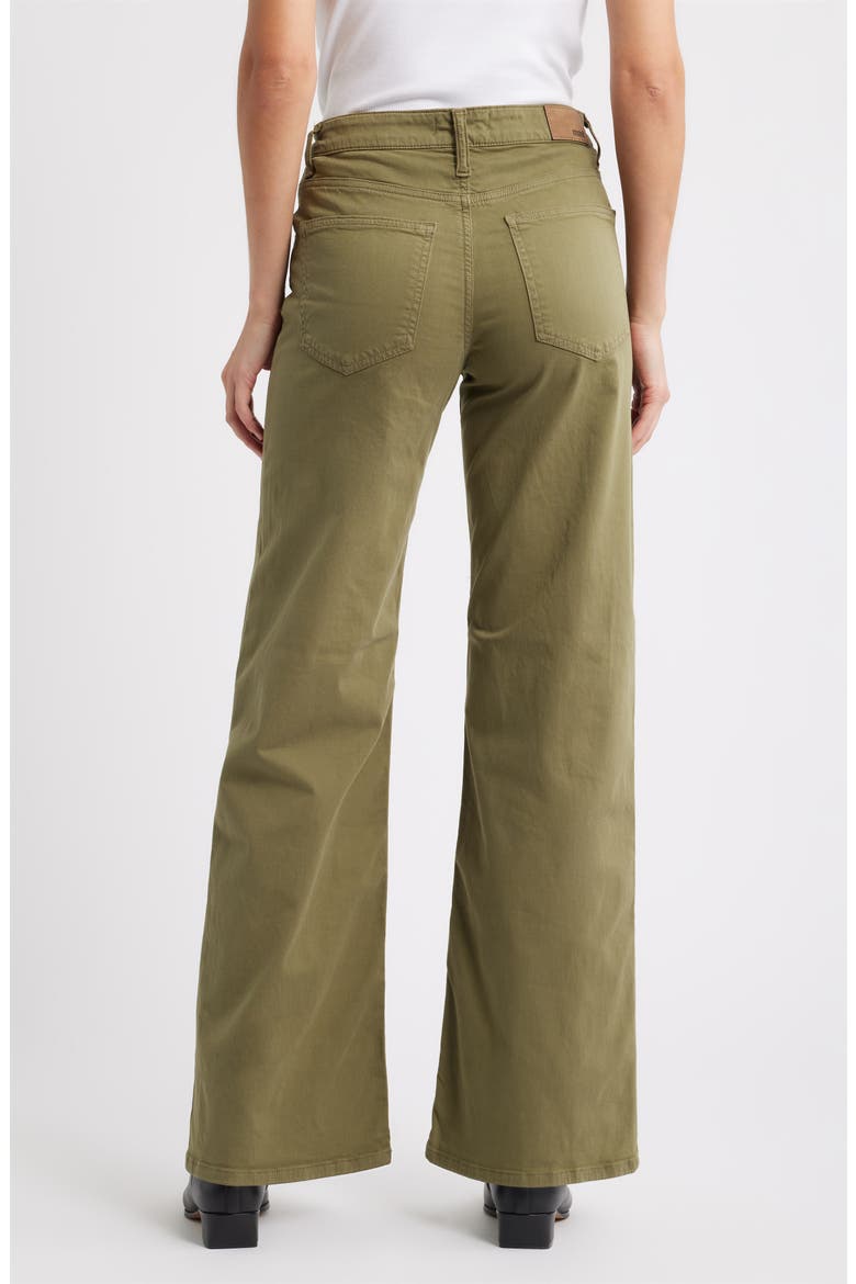 Alena High Waist Wide Leg Sateen Pants, Alternate, color, DARK OLIVE SATEEN