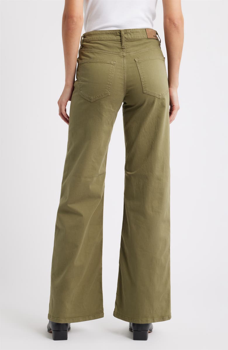 Mavi Jeans Alena High Waist Wide Leg Sateen Pants, Alternate, color, Dark Olive Sateen
