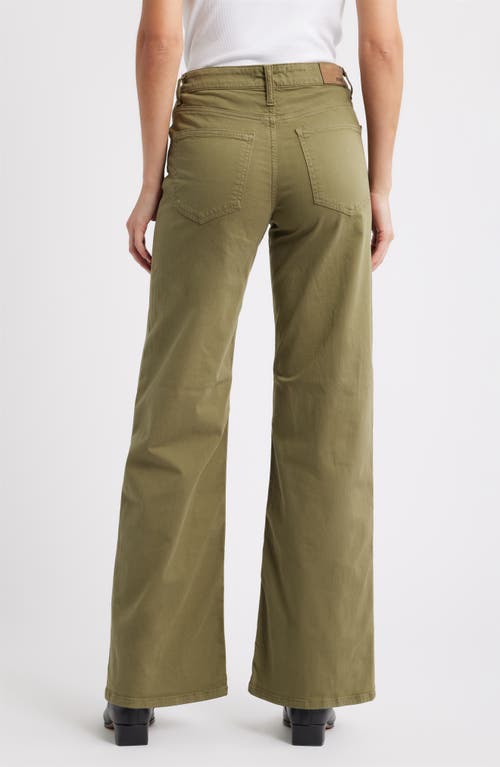 Mavi Jeans Alena High Waist Wide Leg Sateen Pants In Green