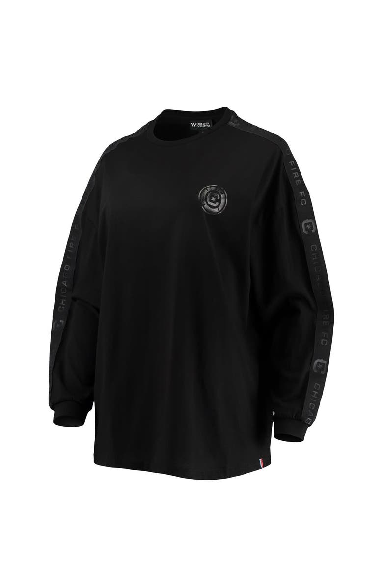 THE WILD COLLECTIVE Women's The Wild Collective Black Chicago Fire Tri-Blend Long Sleeve T-Shirt, Alternate, color, Black