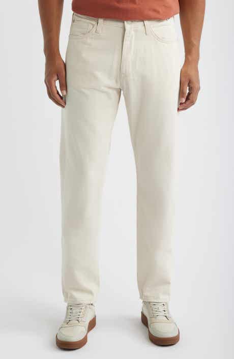 Zach Straight Leg Cotton & Linen Jeans