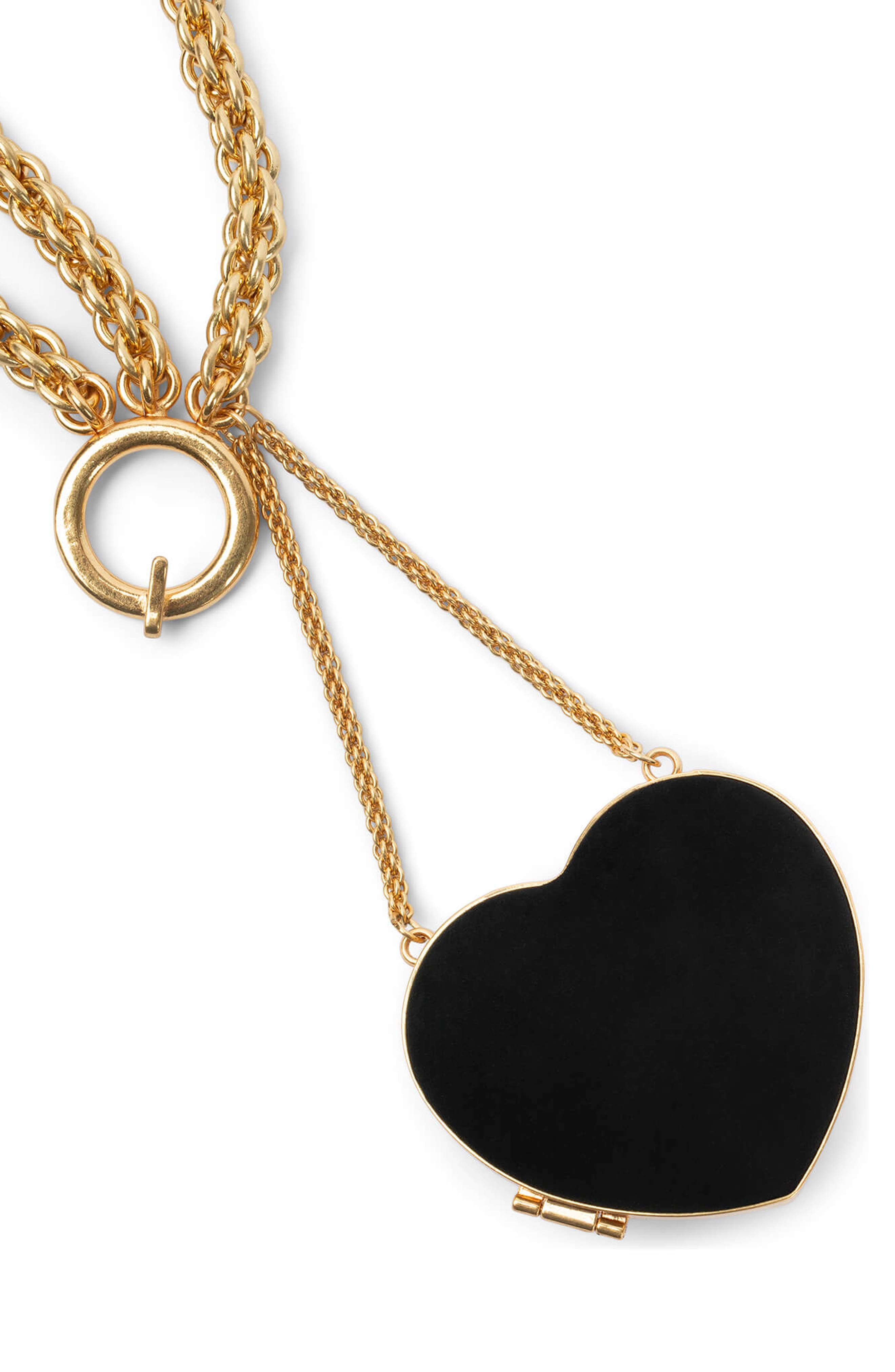 Jeffrey Campbell BPM Heart Chain Belt, Alternate, color, Black Suede Gold