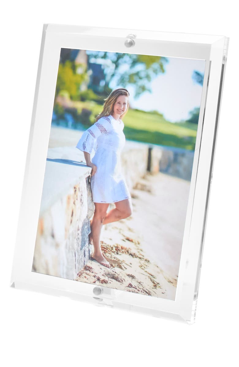 Tara Wilson Designs Beveled 4 x 4-Inch Picture Frame, Alternate, color, Clear