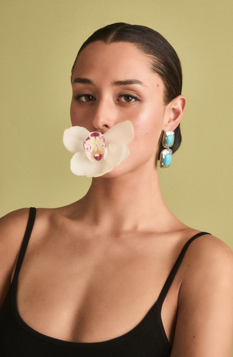 Petit Moments Martina Drop Earrings, Alternate, color, Silver/ Turquoise