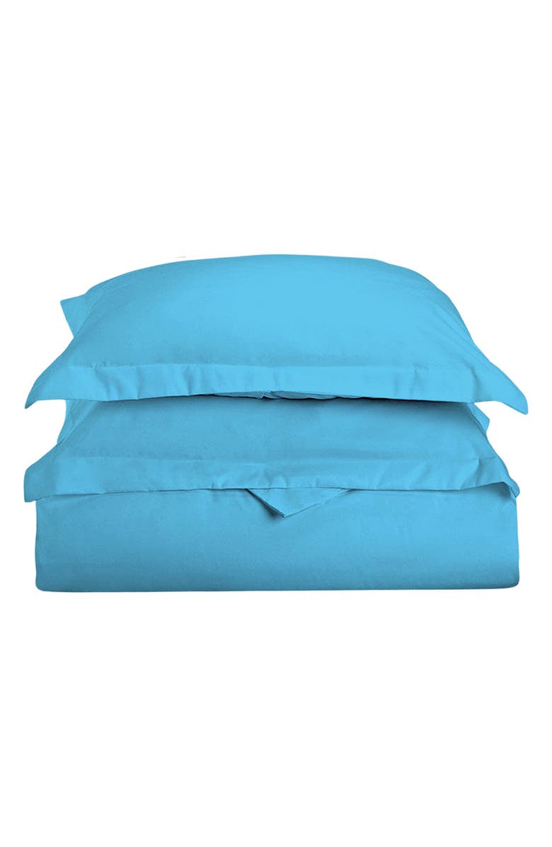 Luxury Home Solid Sky Blue Microfiber Duvet Cover Set, Main, color, Sky Blue