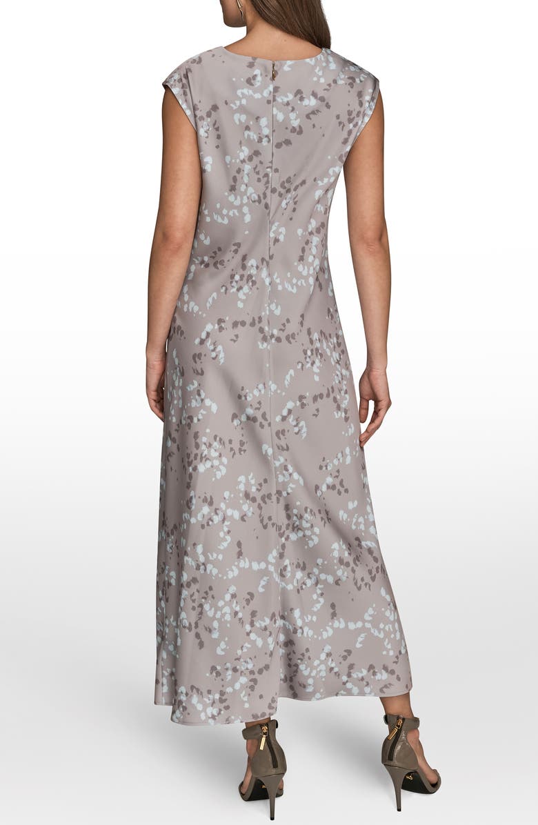 Donna Karan New York Abstract Print Satin Midi Dress, Alternate, color, Driftwood Multi
