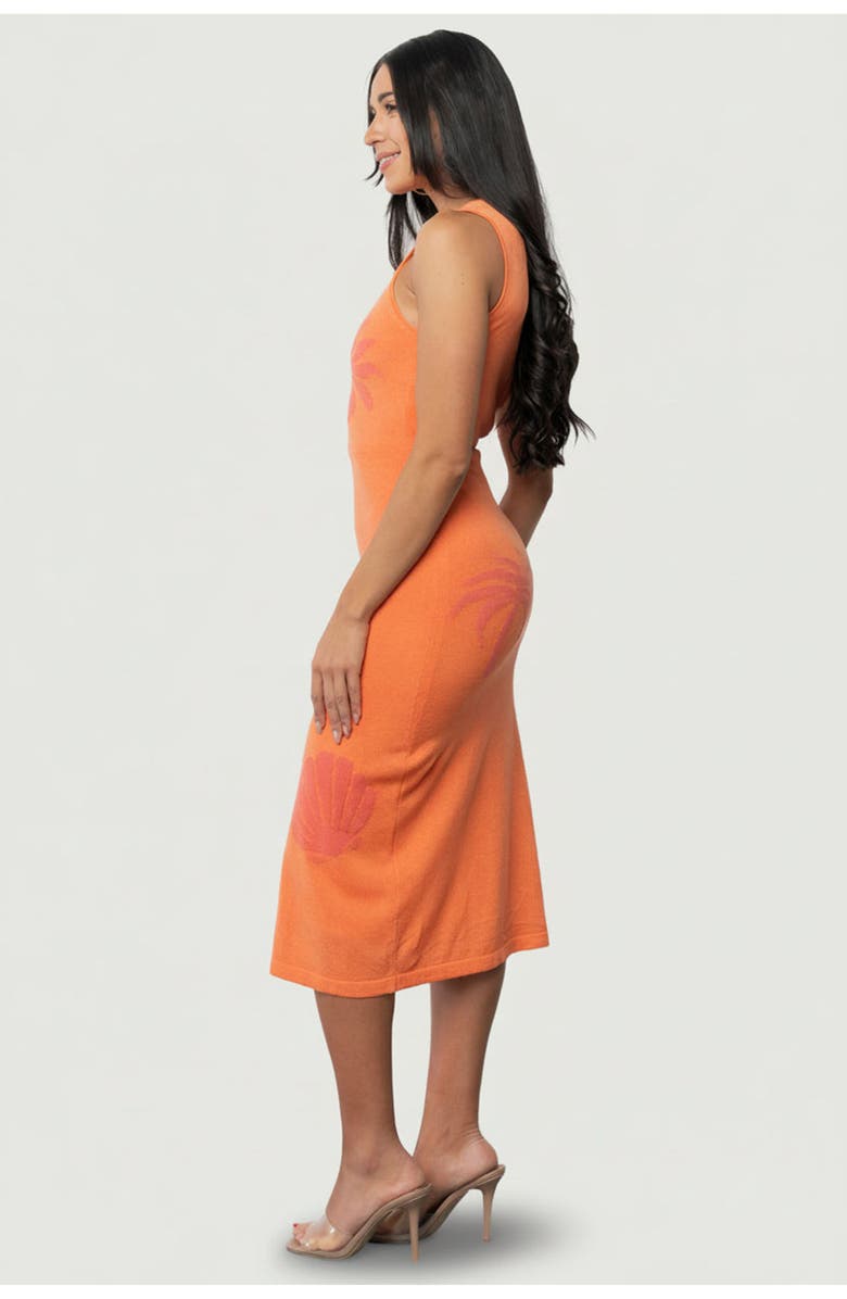 Baltic Børn Raquel Knit Midi Dress, Alternate, color, Orange And Pink Print