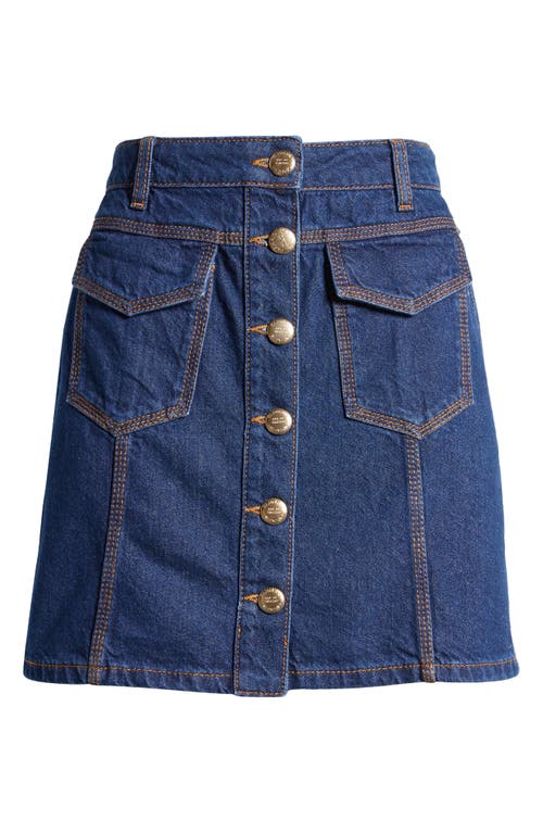 Farm Rio High Waist Denim Skirt In Denim