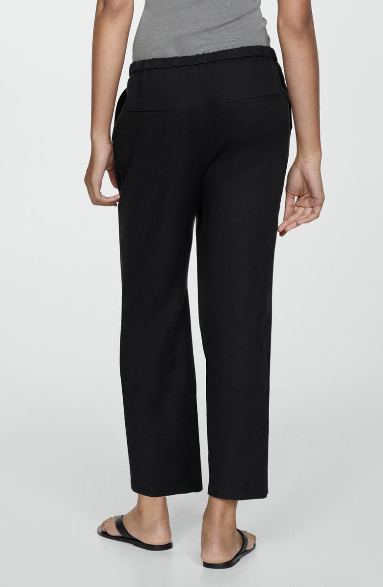 MANGO Linen Drawstring Pants, Alternate, color, 