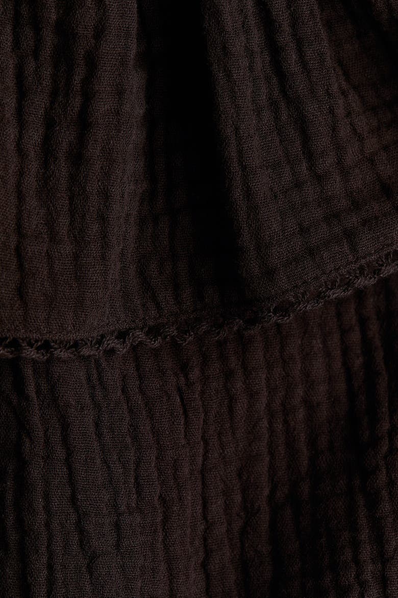 Tiered Muslin Skirt, Alternate, color, Dark brown