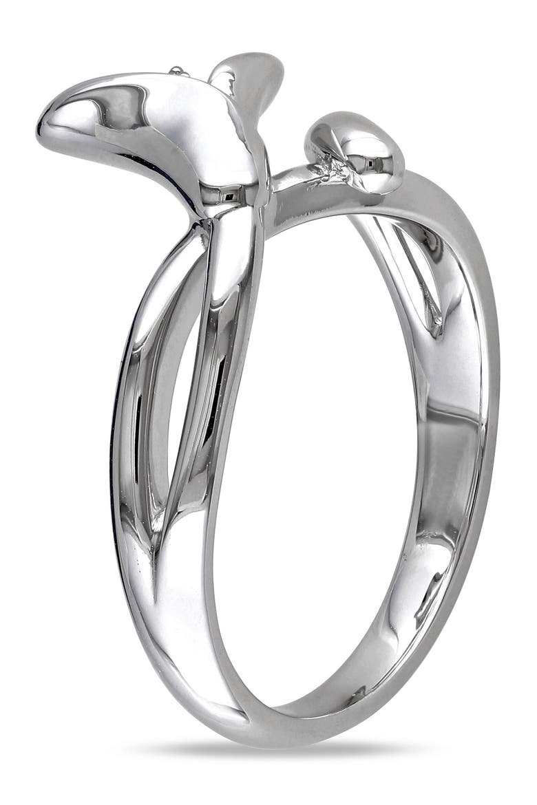 Calla Lilly Diamond Ring - 0.01 ctw, Alternate, color, SILVER