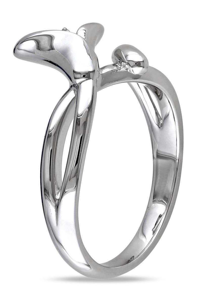 DELMAR Calla Lilly Diamond Ring - 0.01 ctw, Alternate, color, Silver