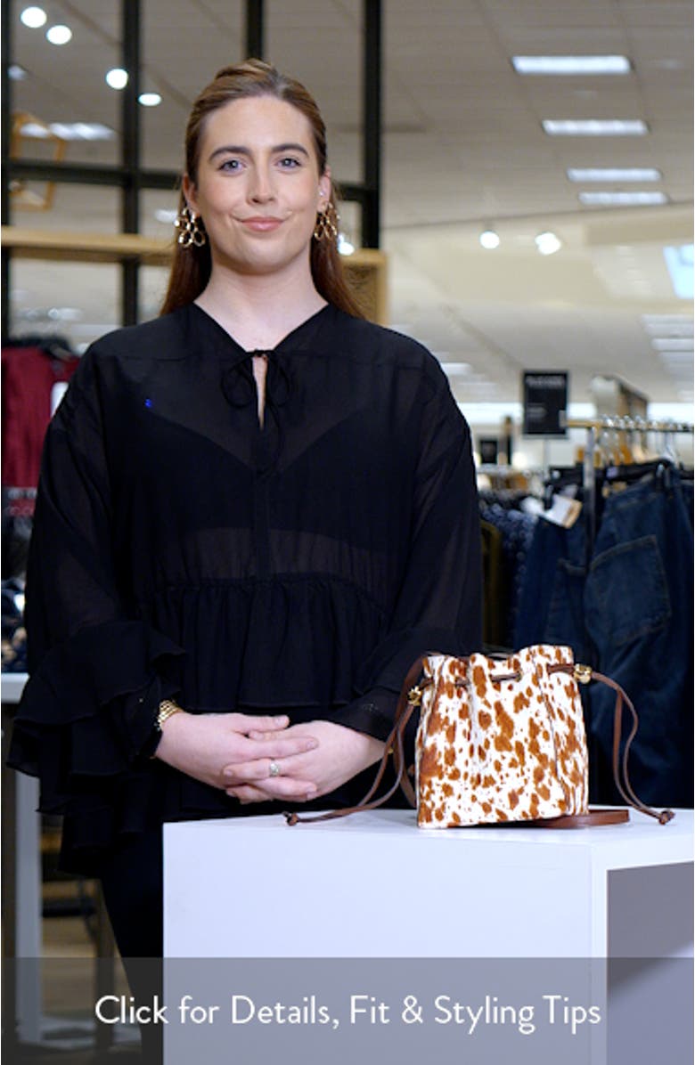 The Mini Genuine Calf Hair Crossbody Bucket Bag, sales video thumbnail