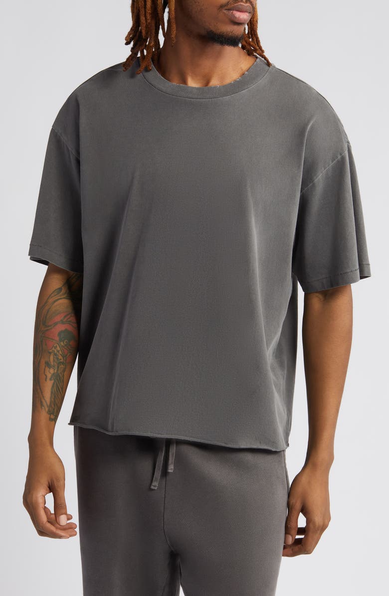 Elwood Core Oversize Crop Cotton T-Shirt, Main, color, Grey