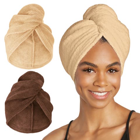 2 Pack Microfiber Hair Towel for Straight, Wavy, Curly Hair