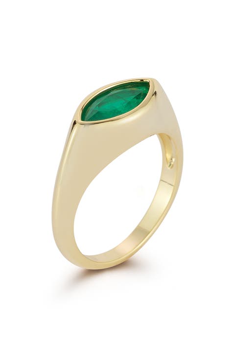 Marquise Cubic Zirconia Signet Ring