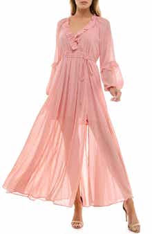 Socialite Swiss Dot Ruffle Maxi Dress