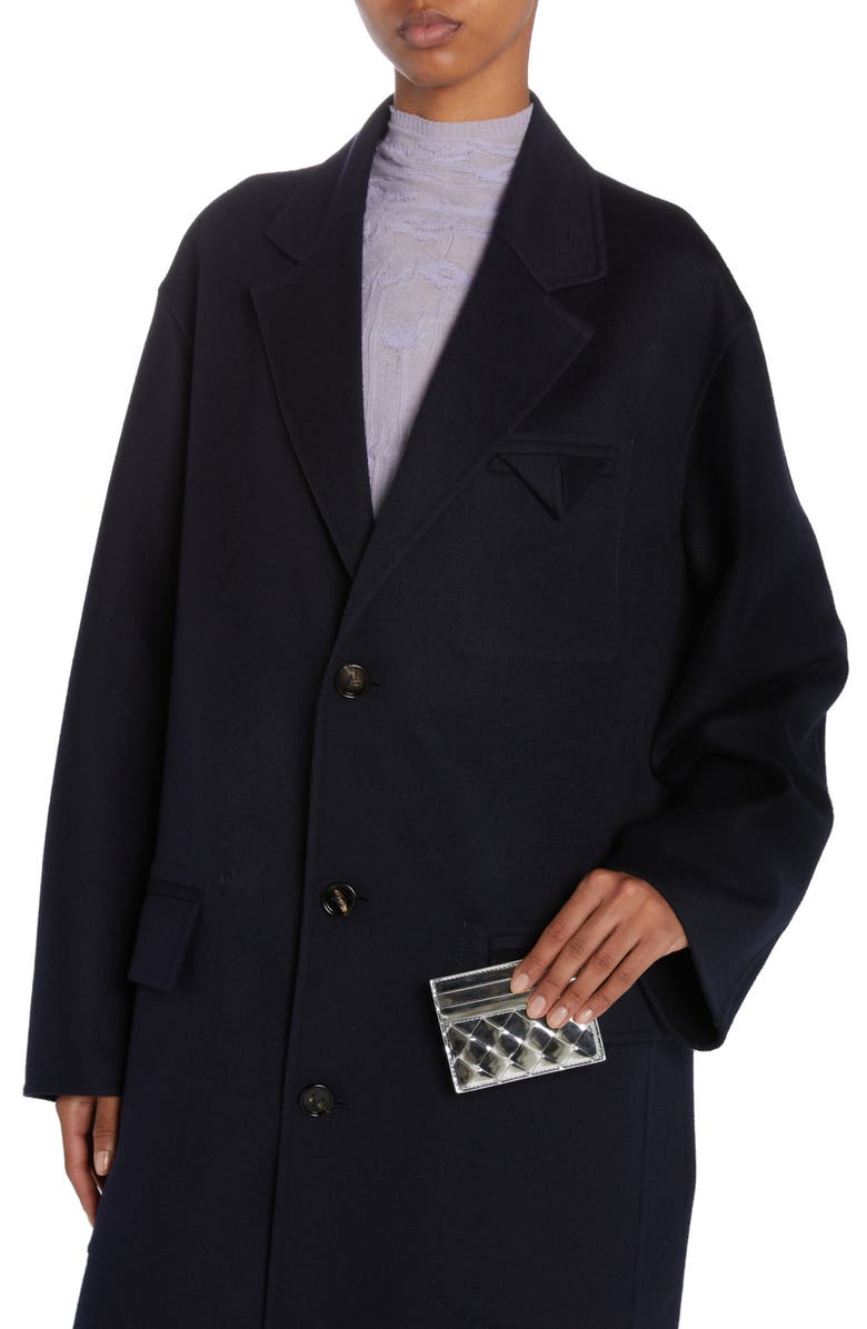 Bottega Veneta Intrecciato Metallic Leather Card Case, Alternate, color, 