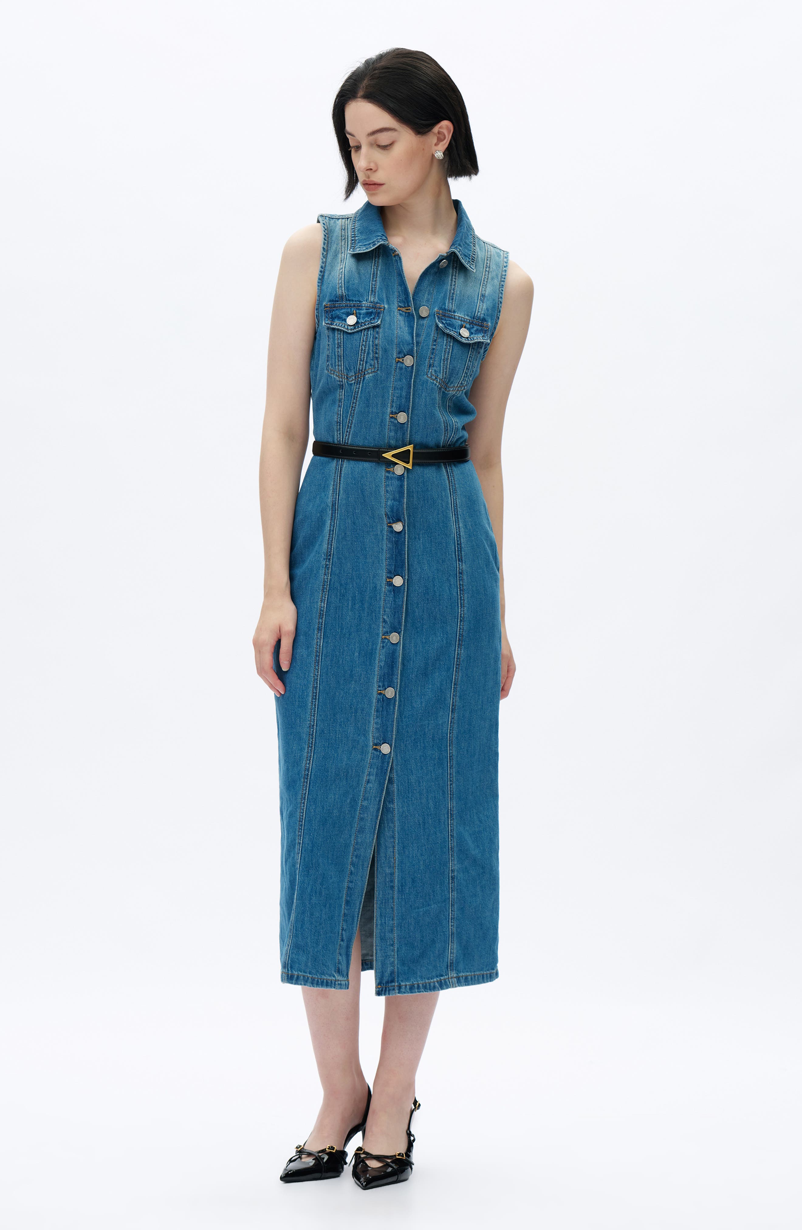 denim maxi dress sleeveless Wrangler Women's Retro Dress, XXL this piece is designed for comfort season after season Tencel Denim Maxi Dress, Sleeveless