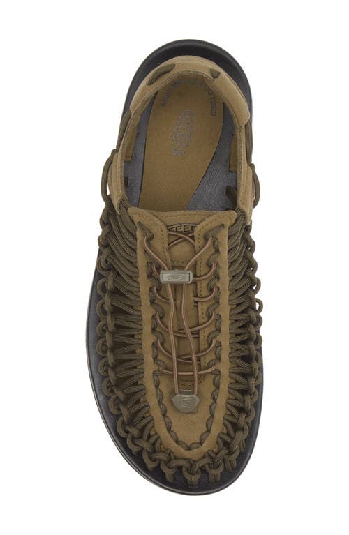 Keen Uneek Two-cord Sandal In Dark Olive/black