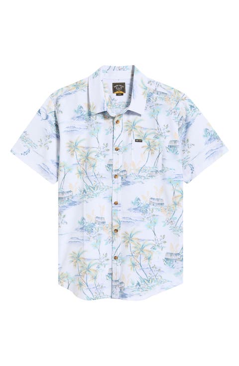 Eldora Tropical Print Short Sleeve Performance Button-Up Shirt