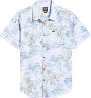 DARK SEAS Eldora Tropical Print Short Sleeve Performance Button-Up Shirt