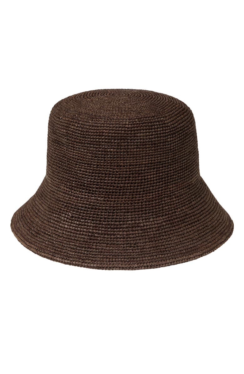 Lack of Color The Inca Raffia Bucket Hat, Alternate, color, Coco