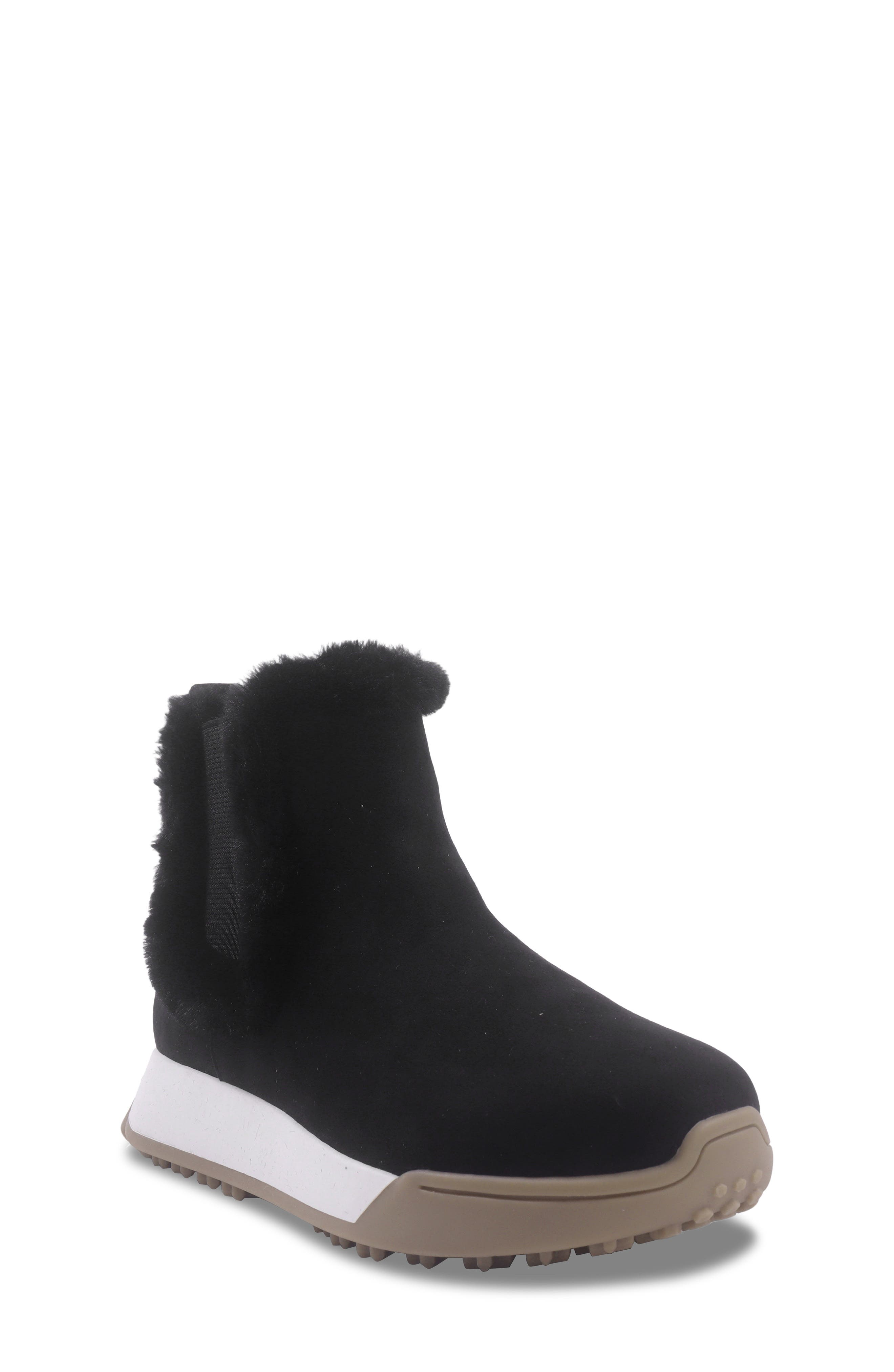 Kids' Lenny Gabby Faux Fur Bootie, Main, color, BLACK