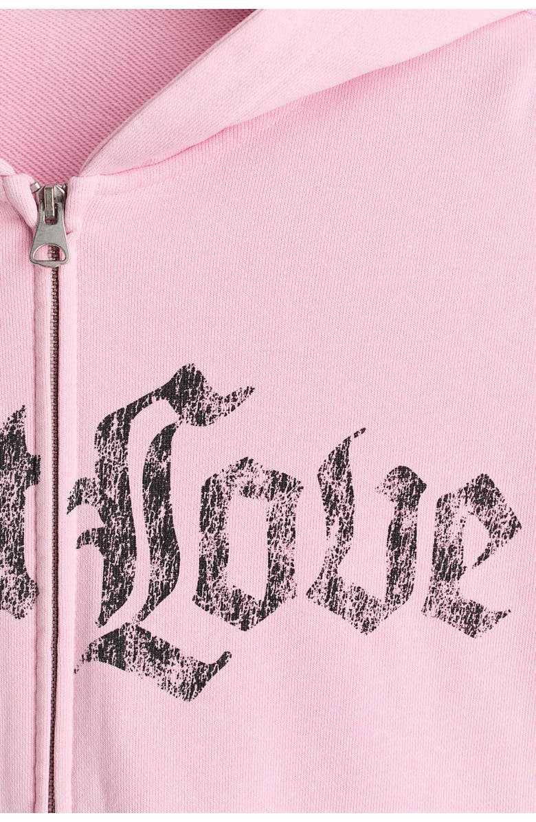 H&M Oversized Fit Zip-through Hoodie, Alternate, color, Pink/Just Love