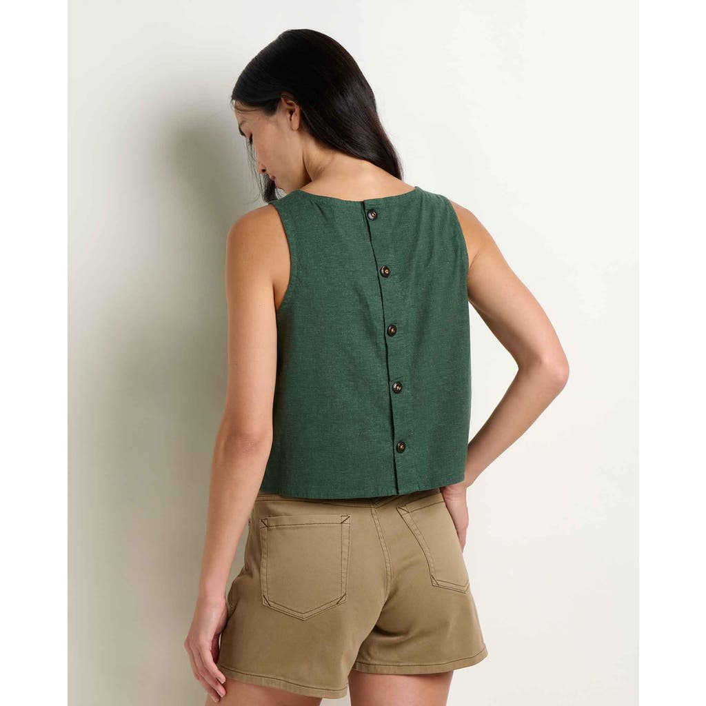 Toad And Co Taj Hemp Button Back Tank In Green