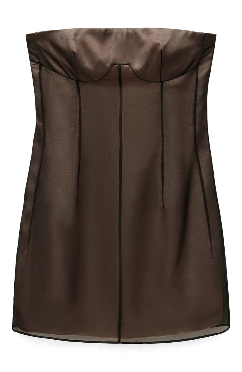 MANGO Corset Minidress, Alternate, color, Black