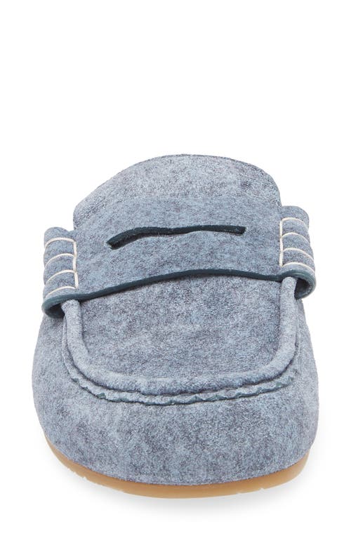 Jw Anderson Suede Stitch Loafer Mules In Blue
