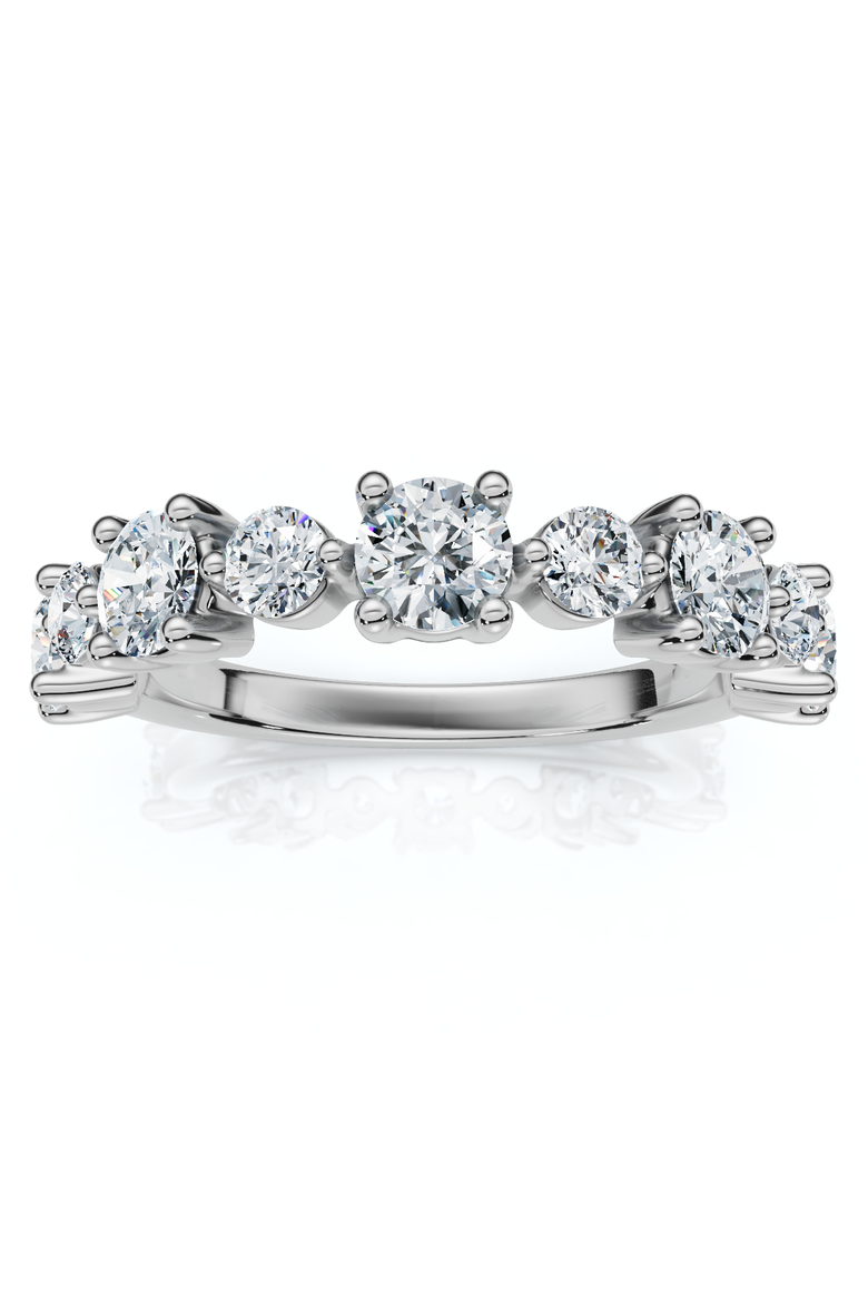 1.13Ct Natural Diamond Stackable Wedding Ring Gold 14k Gold, Main, color, 14k White Gold