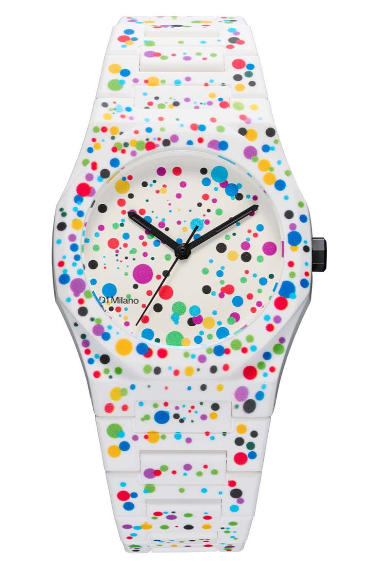 Dot 02 Polycarbon Bracelet Watch, 37mm, Main, color, WHITE