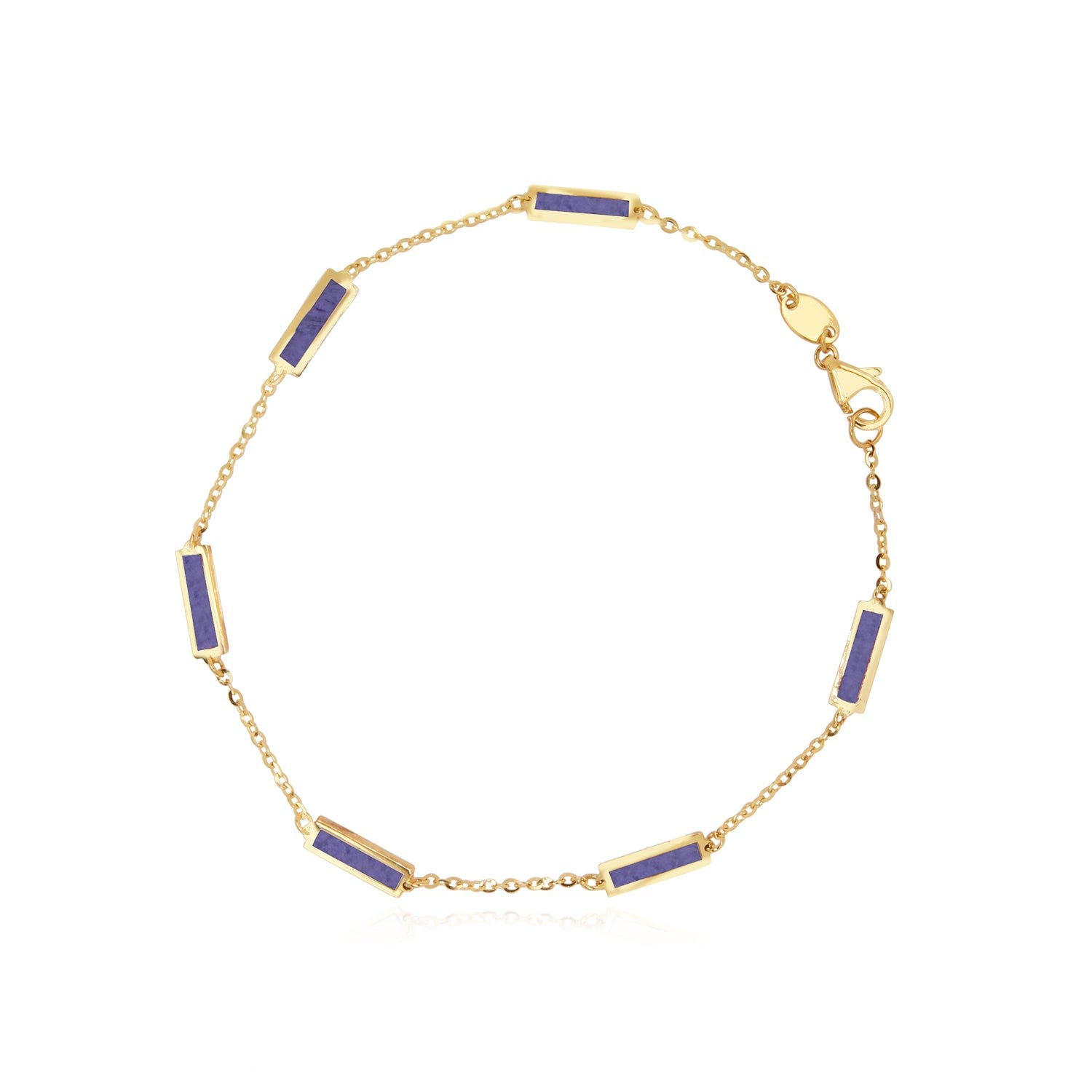 The Lovery Fine Jewelry Amethyst Bar Chain Bracelet in Purple 