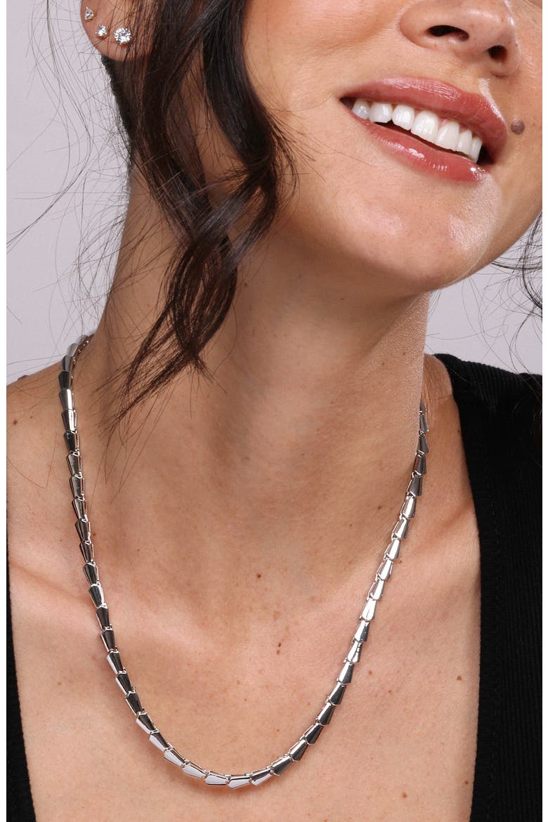 Serpent Collar Necklace, Alternate, color, SILVER