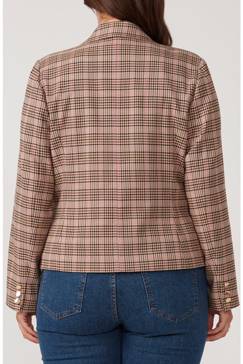 Penelope Plaid Blazer, Alternate, color, MOCHA/ PINK