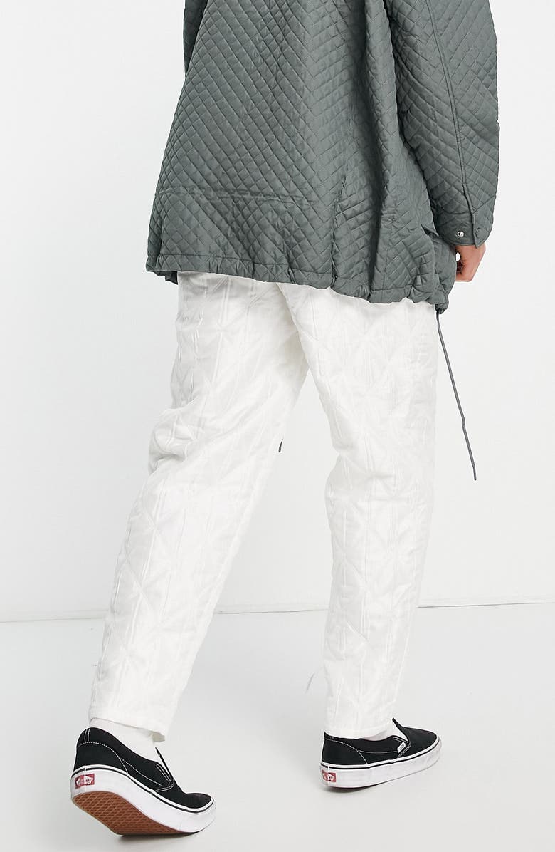 ASOS DESIGN Oversize Quilted Tapered Trousers, Alternate, color,