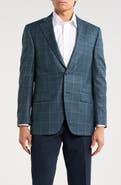 Peter Millar Flynn Classic Fit Plaid Wool Blend Sport Coat