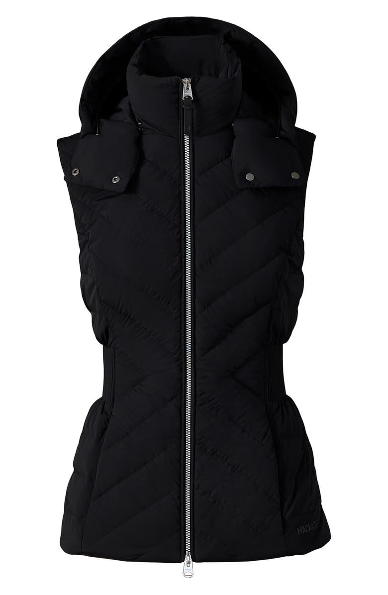 Mackage Hoshi Hooded Quilted Down Vest, Alternate, color, Black