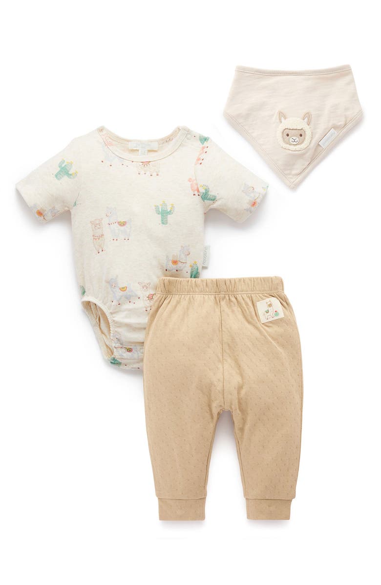 Purebaby 3 Piece Gift Set, Main, color, Little Llama Print